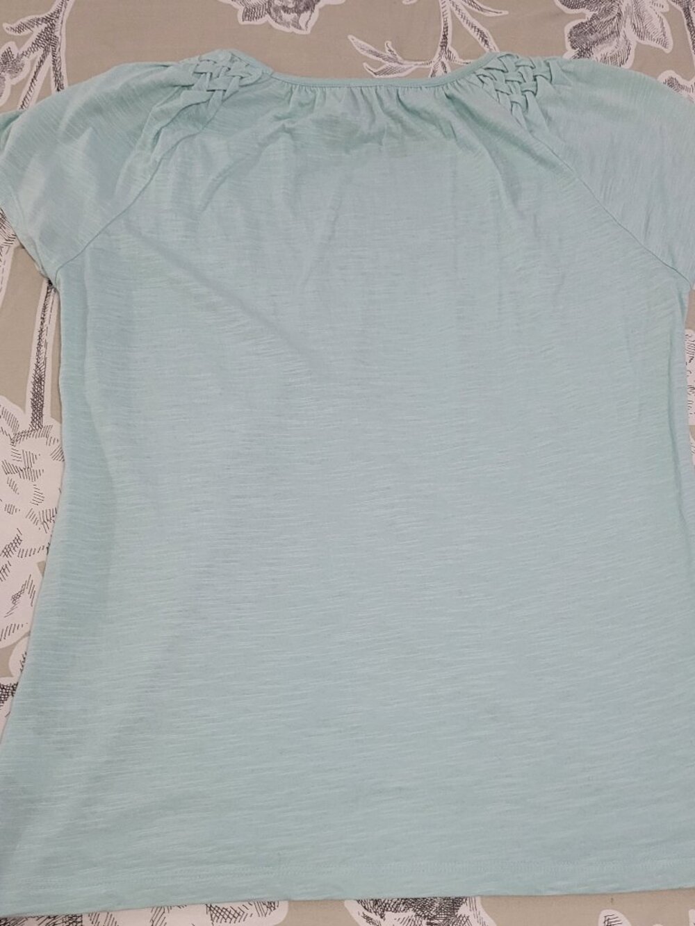 Talbots Aqua Blue Cotton Short Sleeve T Shirt Size Medium (Small) - Picture 6 of 8